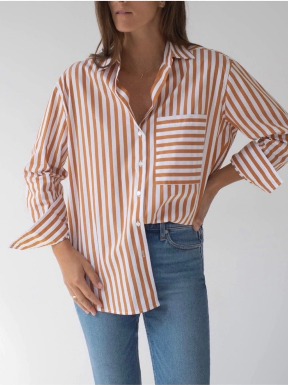 AYR The Deep End Striped Button Down Shirt - Size S